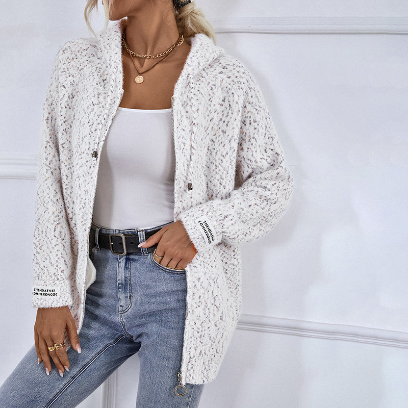 Damen Wintercardigan Kapuze Warm Strick