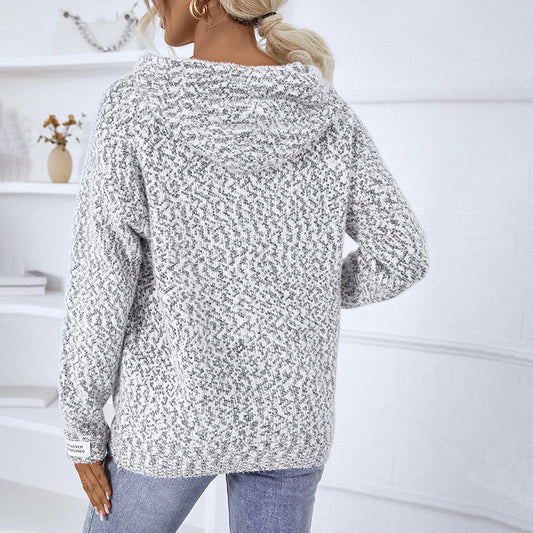 Damen Wintercardigan Kapuze Warm Strick - IdealeKleiden