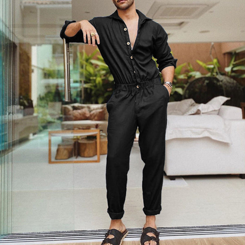 Herren Overall Elegant Praktisch Mit Taschen