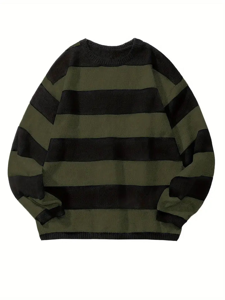 Herren Pullover Gestreift Retro Style