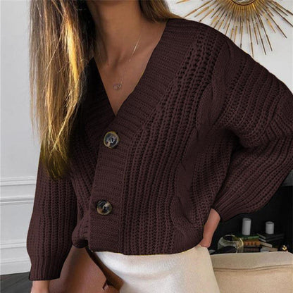Damen Cardigan Grobstrick Modern Kabelmuster