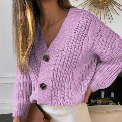 Damen Cardigan Grobstrick Modern Kabelmuster