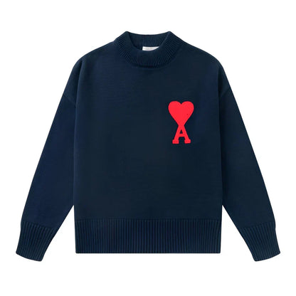 Einfacher Bestickter Pullover Herren