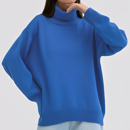 Übergroßer Damen Rollkragen Pullover Bequem