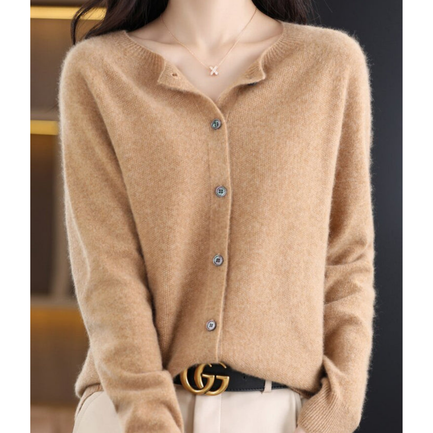 Damen Strickjacke Elegante Klassik Design