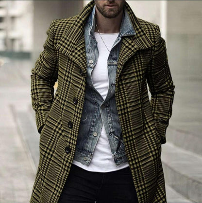 Herren Karomantel Elegantes Design Moderner Schnitt