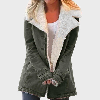 Winter Parka Mantel Faux Lammfell Gefüttert