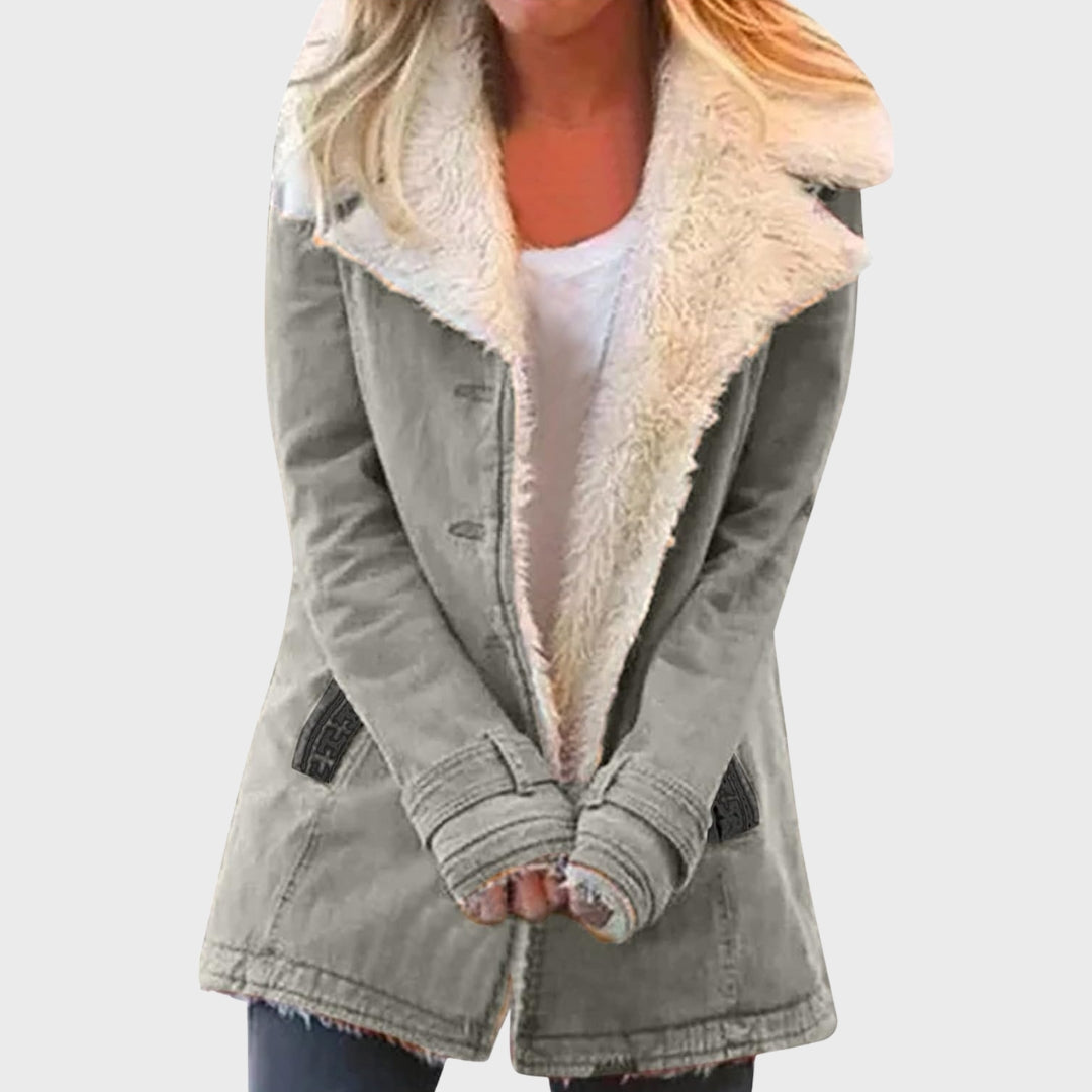 Winter Parka Mantel Faux Lammfell Gefüttert