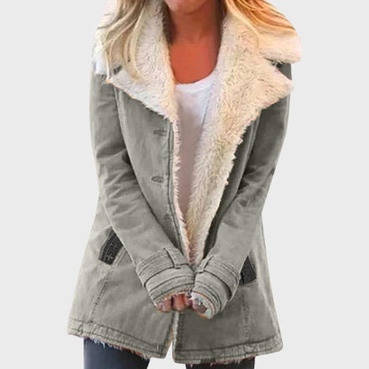 Winter Parka Mantel Faux Lammfell Gefüttert