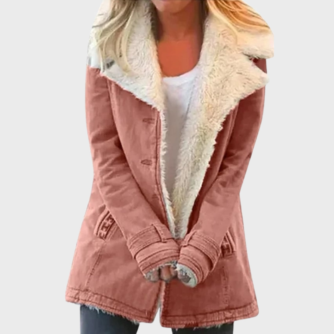 Winter Parka Mantel Faux Lammfell Gefüttert