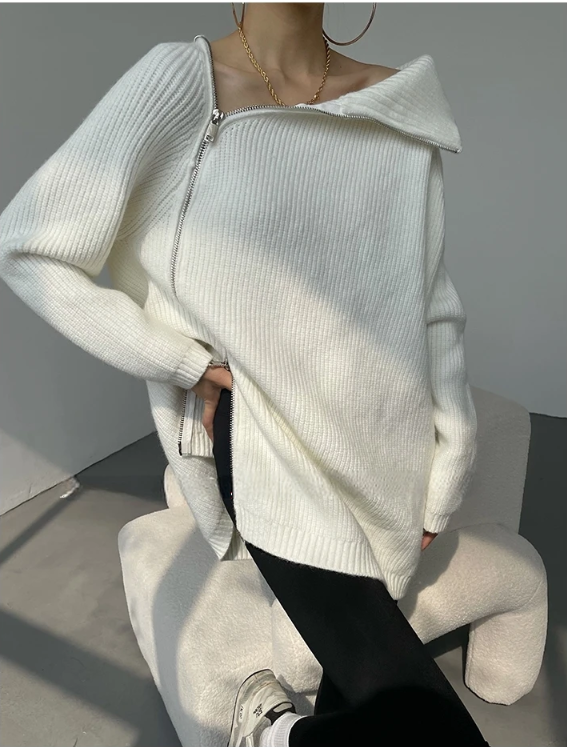Roter Pullover Stehkragen Einfach Stilvoll - IdealeKleiden