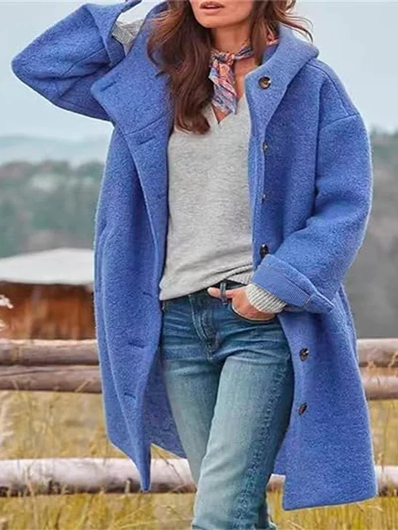 Warme Wolljacke Mit Kapuze