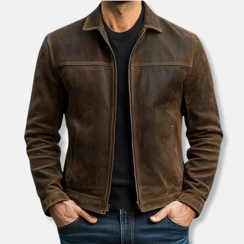 Lederjacke Herren Klassisch Reißverschluss