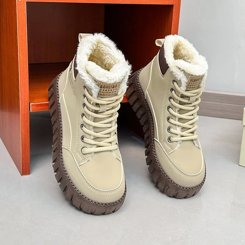 Damen Stiefel Warm Fleece Übergröße