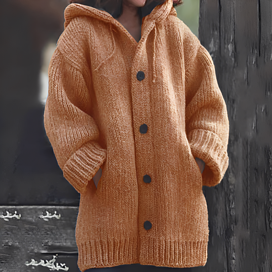 Damenschal Cardigan Kapuze Bequem