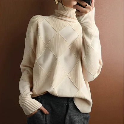 Valentina - Wollpullover Hochkragen Damen