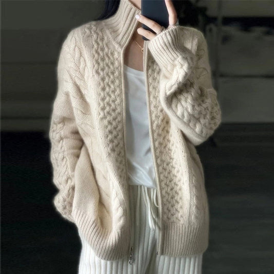 Damenschal Strickjacke Hochgeschlossen - IdealeKleiden