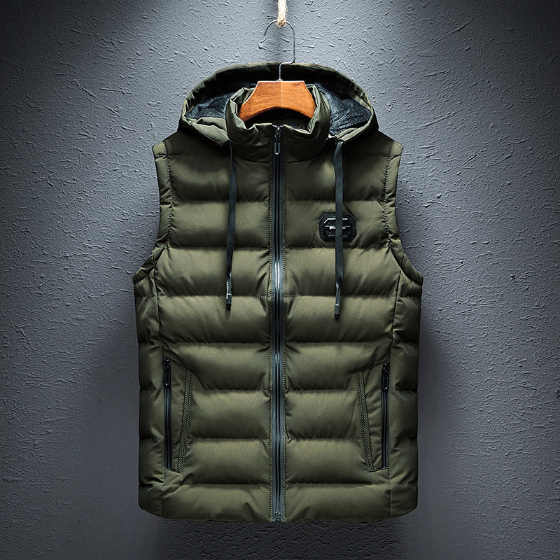Herren Fleeceweste Kapuze Warm