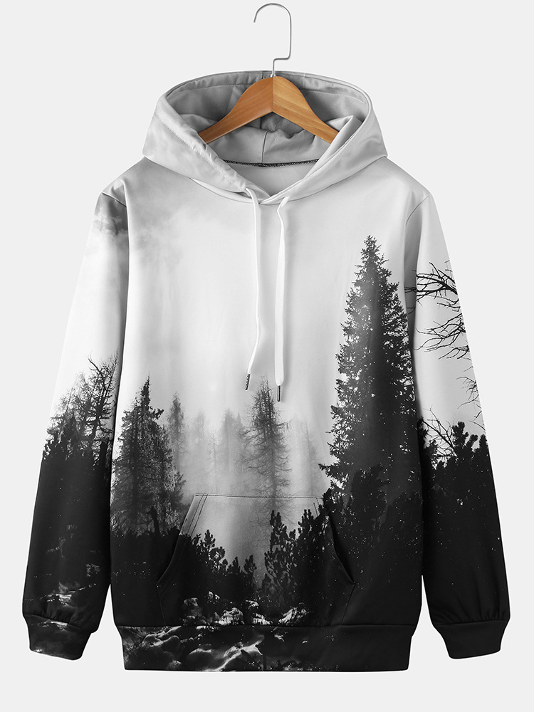 Wald-Hoodie Herren Outdoor Style - IdealeKleiden