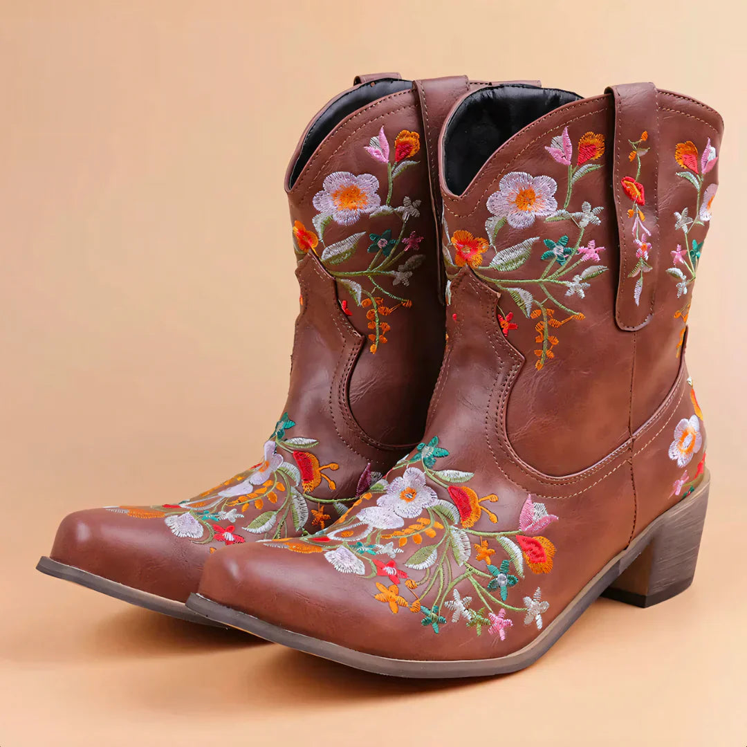 Wetterfeste Cowgirl Stiefel Vintage Look
