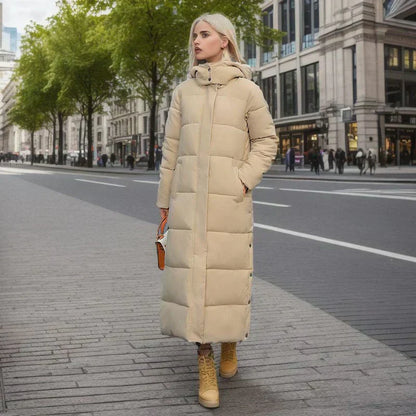 Winter Daunenmantel Lang Damen - Warm & Bequem Kapuze