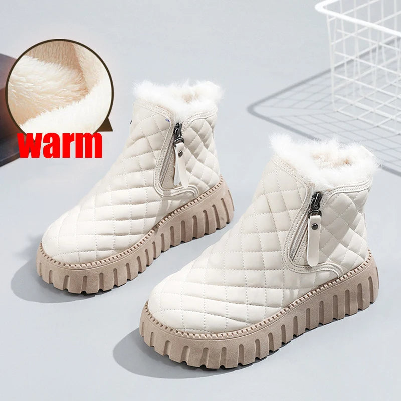 Damen Stiefeletten Mit Reißverschluss Dickes Sohlen