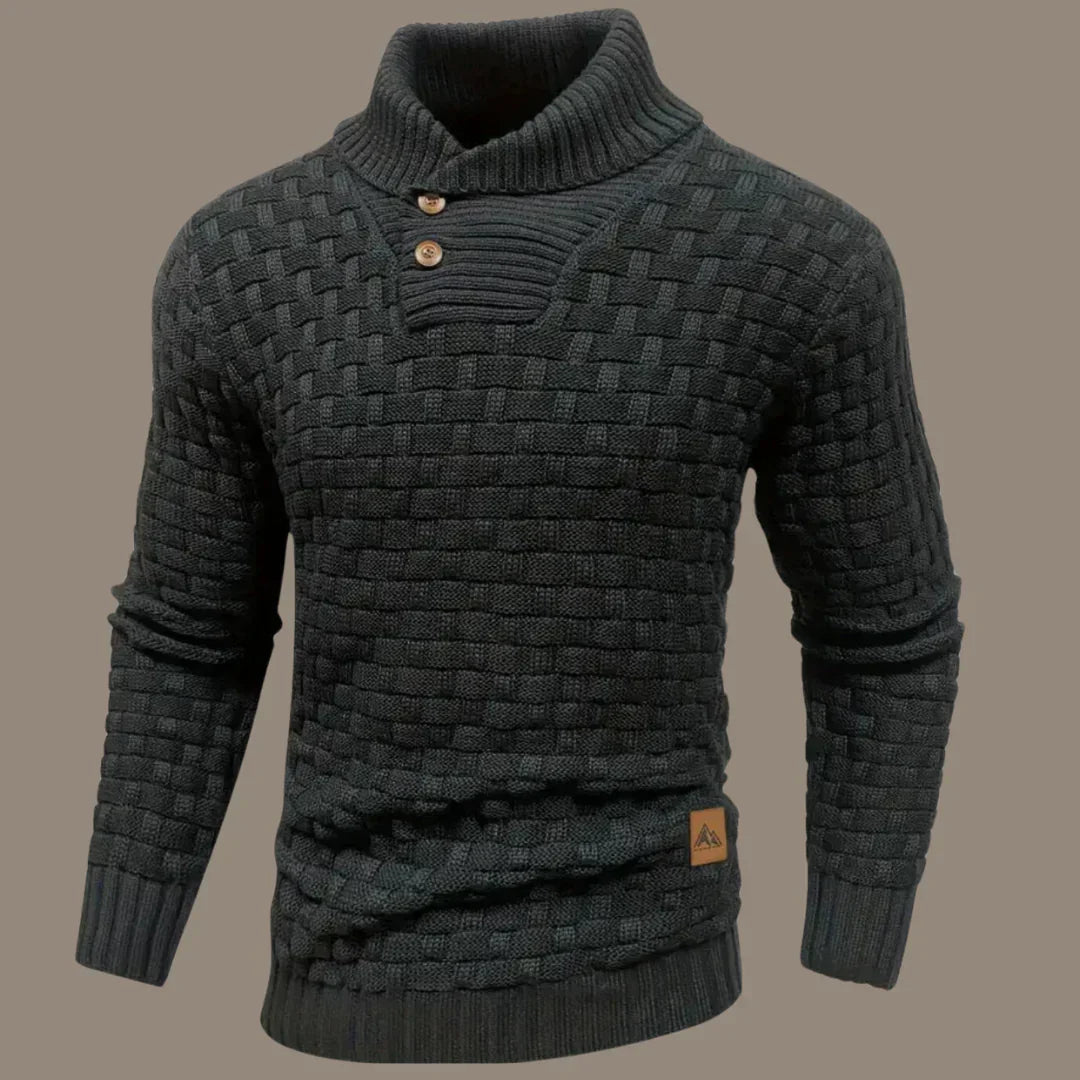 Herren Pullover Strick Modern Knopfverschluss