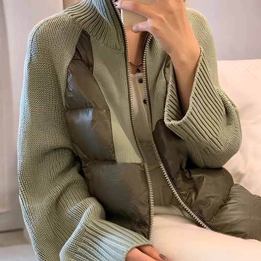 Moderne Strickjacke Damen Reißverschluss Parka - IdealeKleiden