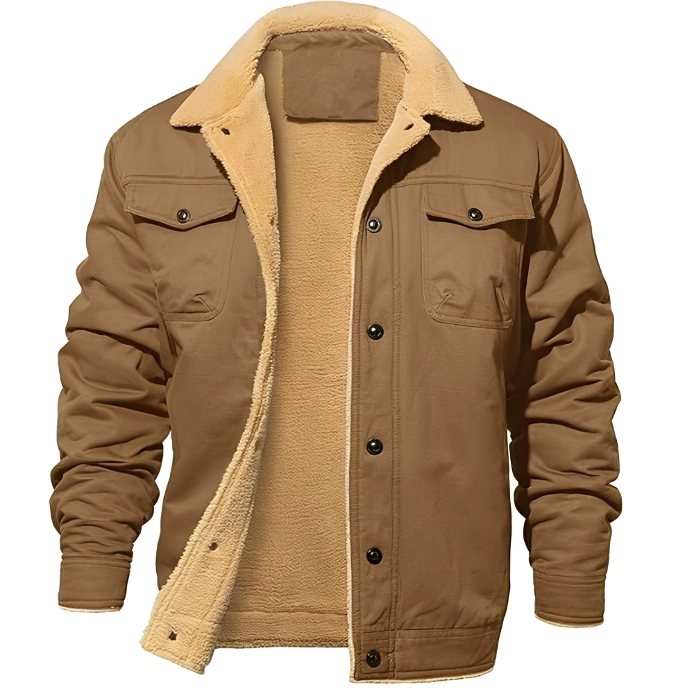 Herren Winterjacke Warm Gefüttert Outdoor
