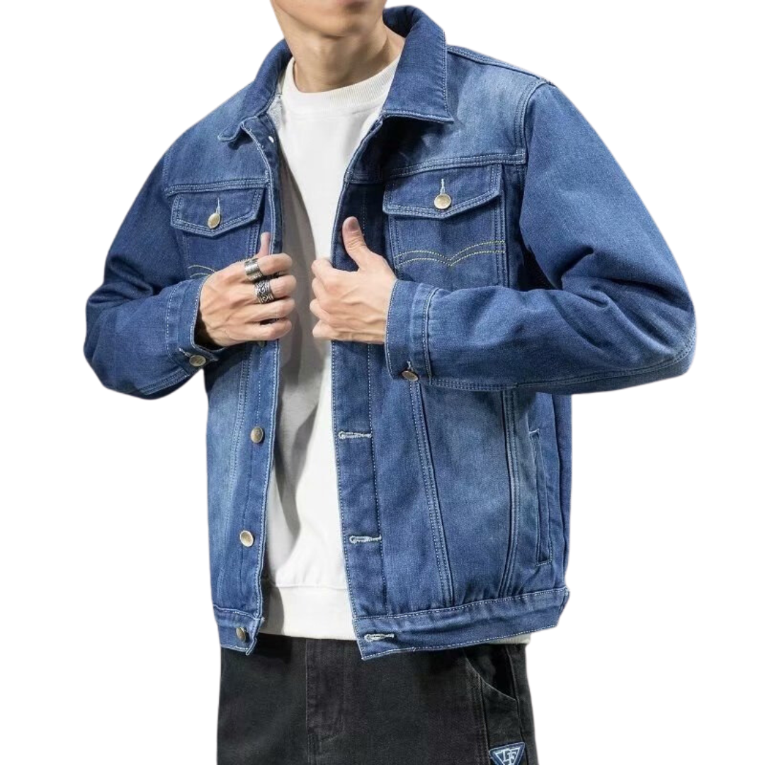Herren Winterjacke Denim Warm