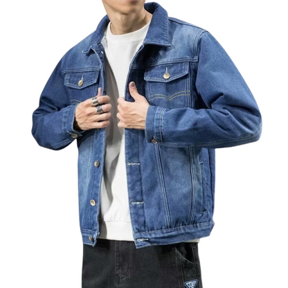 Herren Winterjacke Denim Warm