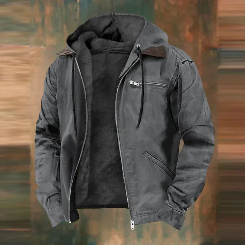 Herrenjacke Mit Reißverschluss Und Kapuze