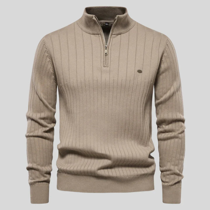 Herren Strickpullover Warm Halb-Reißverschluss Winteredition