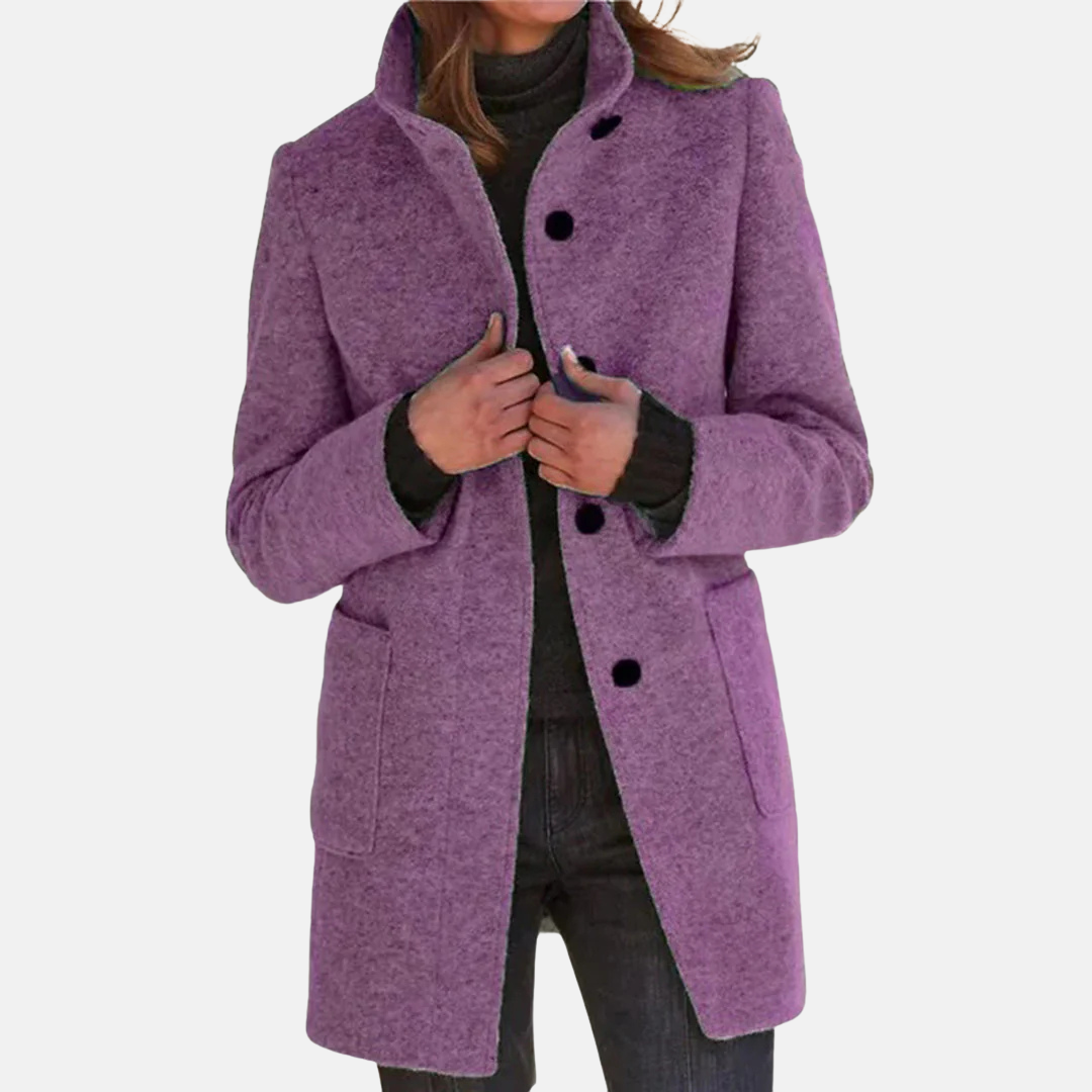 Damenjacke Vintage Tweed Elegant Rollkragen