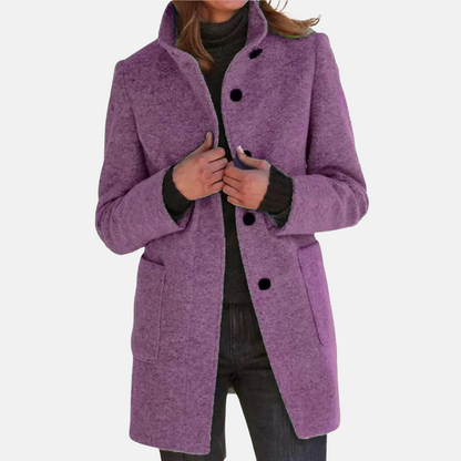 Damenjacke Vintage Tweed Elegant Rollkragen