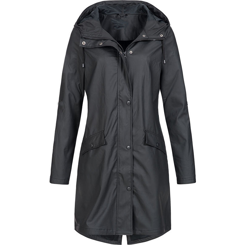 Wasserdichte Damen Regenjacke mit Kapuze