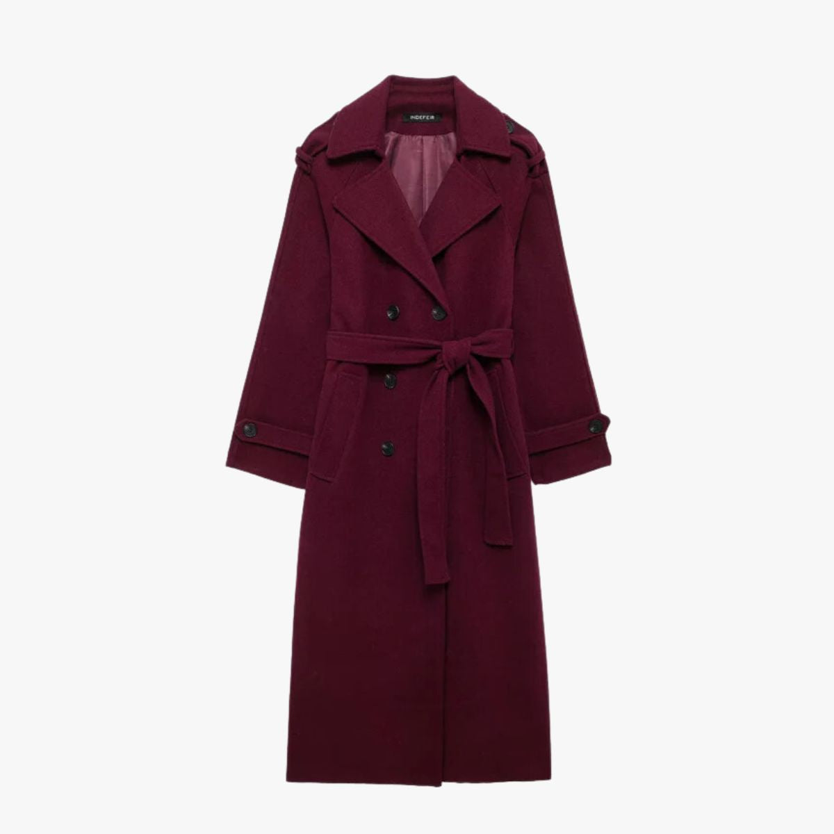 Eleganter Damen Trenchcoat Bordeaux Farbe