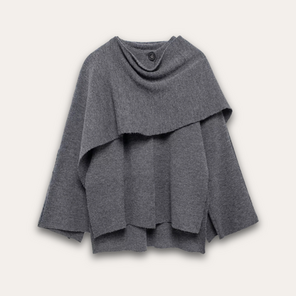 Modischer Poncho Pullover Damen