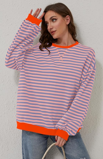 Modisches Damen-Sweatshirt Streifen Design