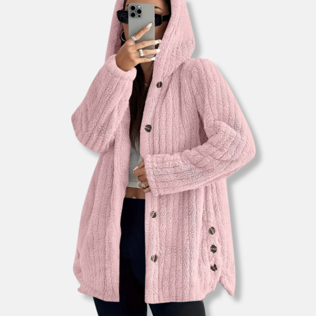 Mantel Oversize Mit Kapuze Weich Mittellang - IdealeKleiden