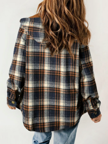Kariertes Herrenhemd Flanelljacke Winter