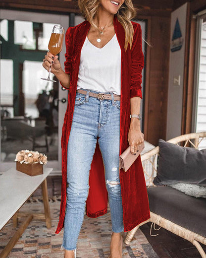 Elegante Damenjacke Langärmlig Einfarbig