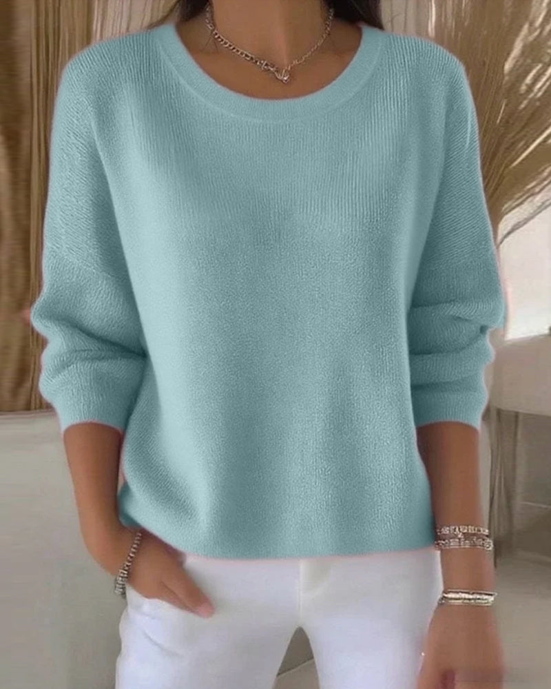 Elegante Damenkleidung Rundhals Oversized