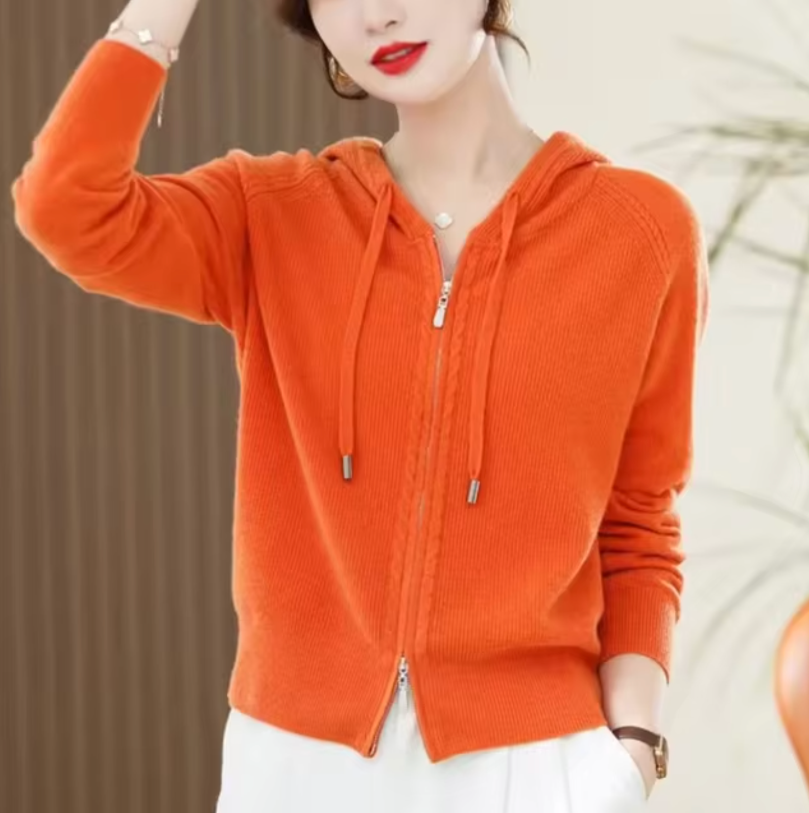 Weicher Kaschmir Hoodie Damen - IdealeKleiden