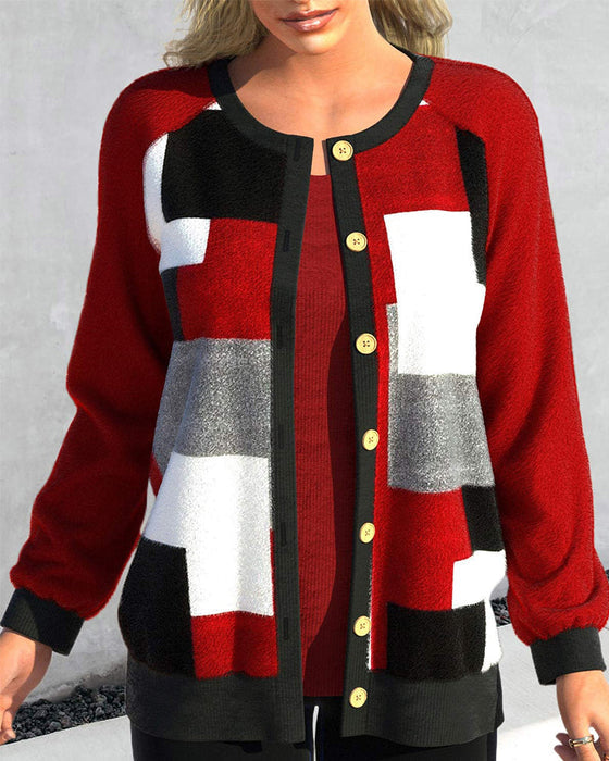 Stylische Jacke Karo Muster Damen