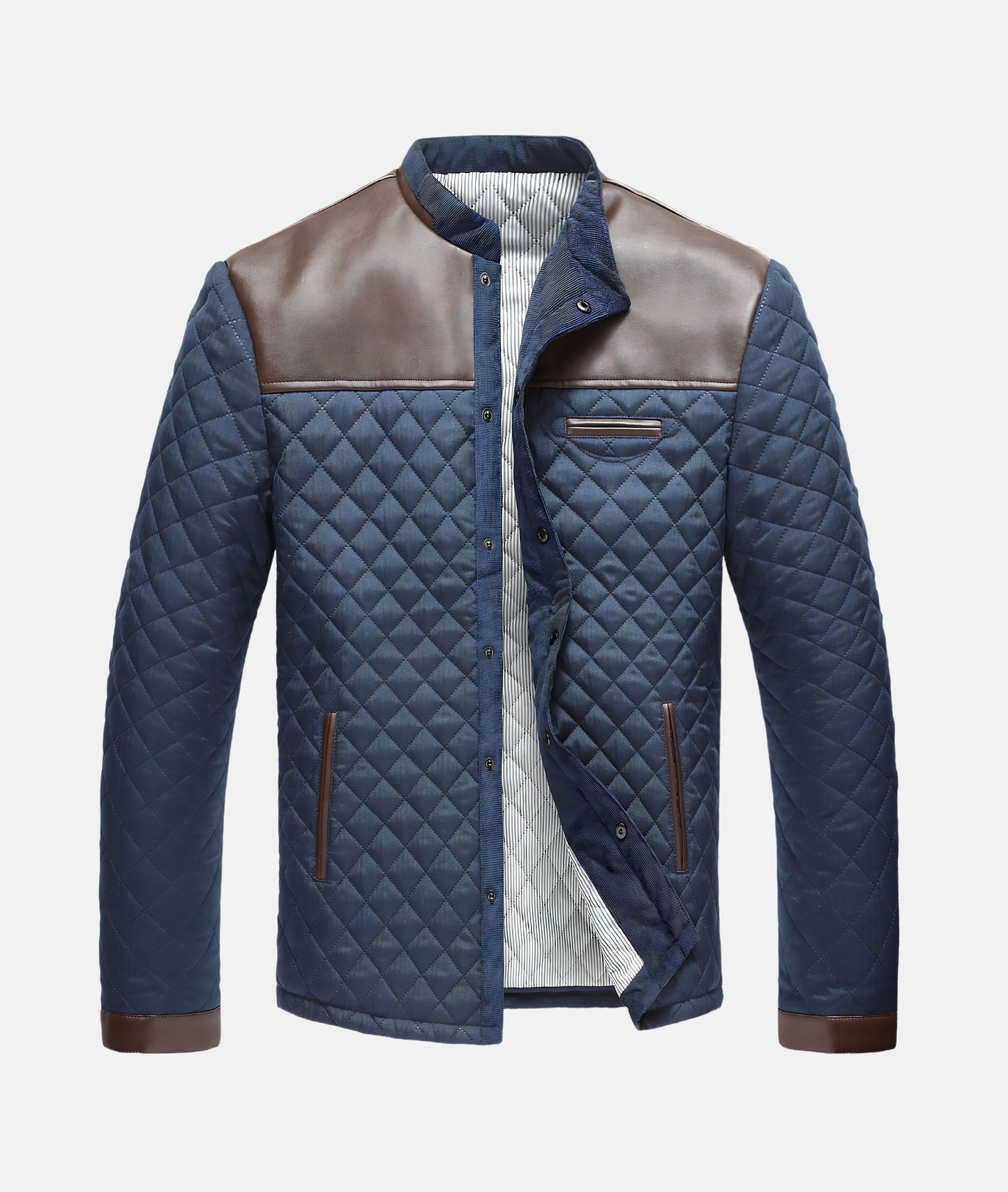 Herren Steppjacke Knopfleiste Modern