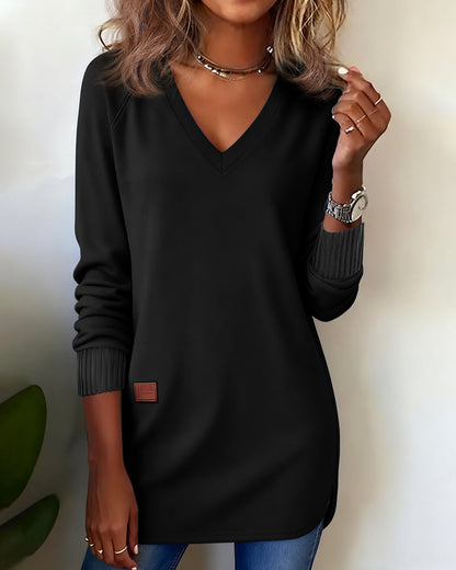 Elegante Kleid V-Ausschnitt Chic Design