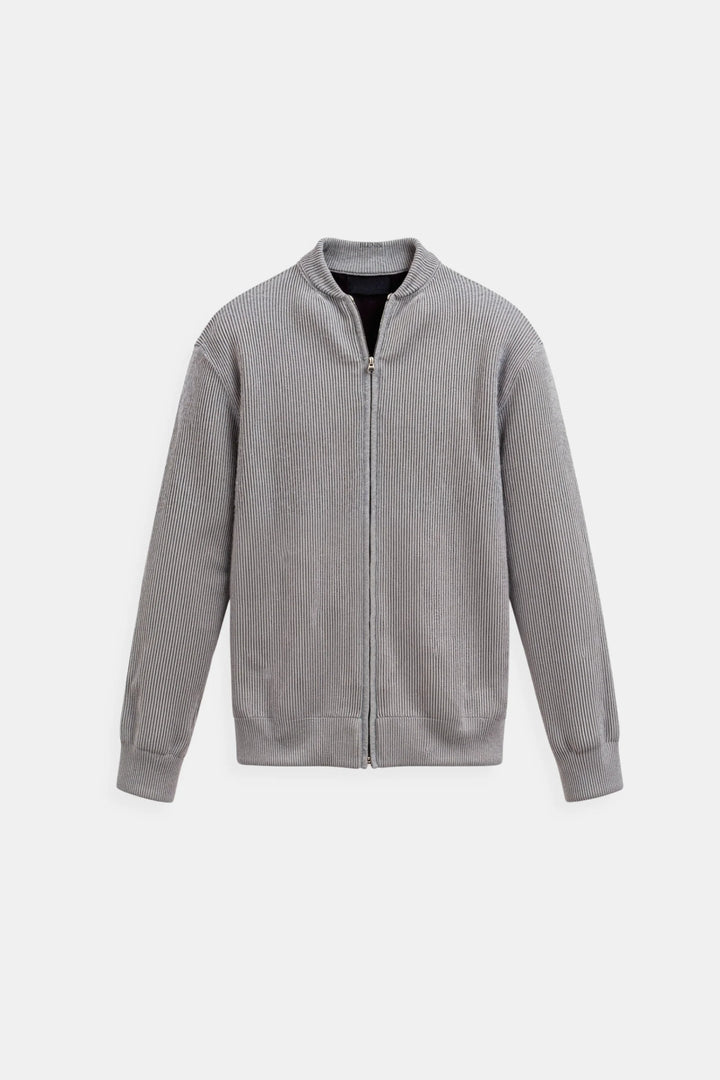 Elegante Herren Strickjacke Slim Fit Reißverschluss - IdealeKleiden