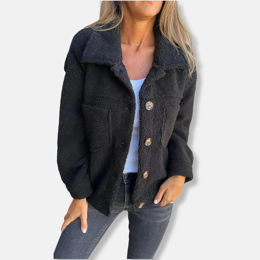 Weiche Sherpa-Jacke Flauschig Warme Passform