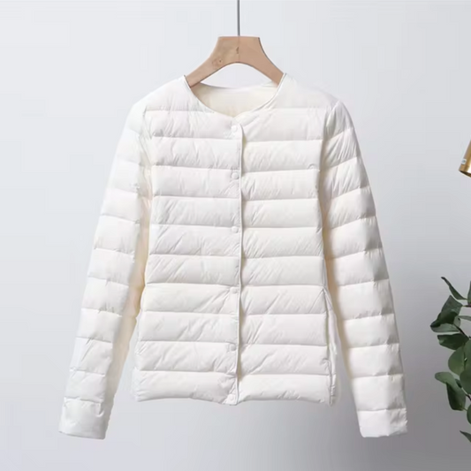 Leichte Damenjacke | Wasserdichte Pufferjacke Ohne Kragen - IdealeKleiden